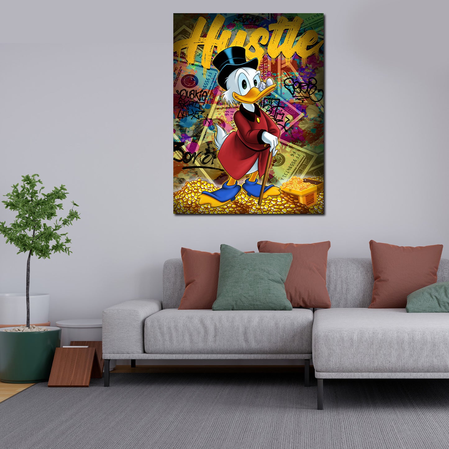 Pop Street Art Dagobert HUSTLE Colour Wandbild Kunstwerk
