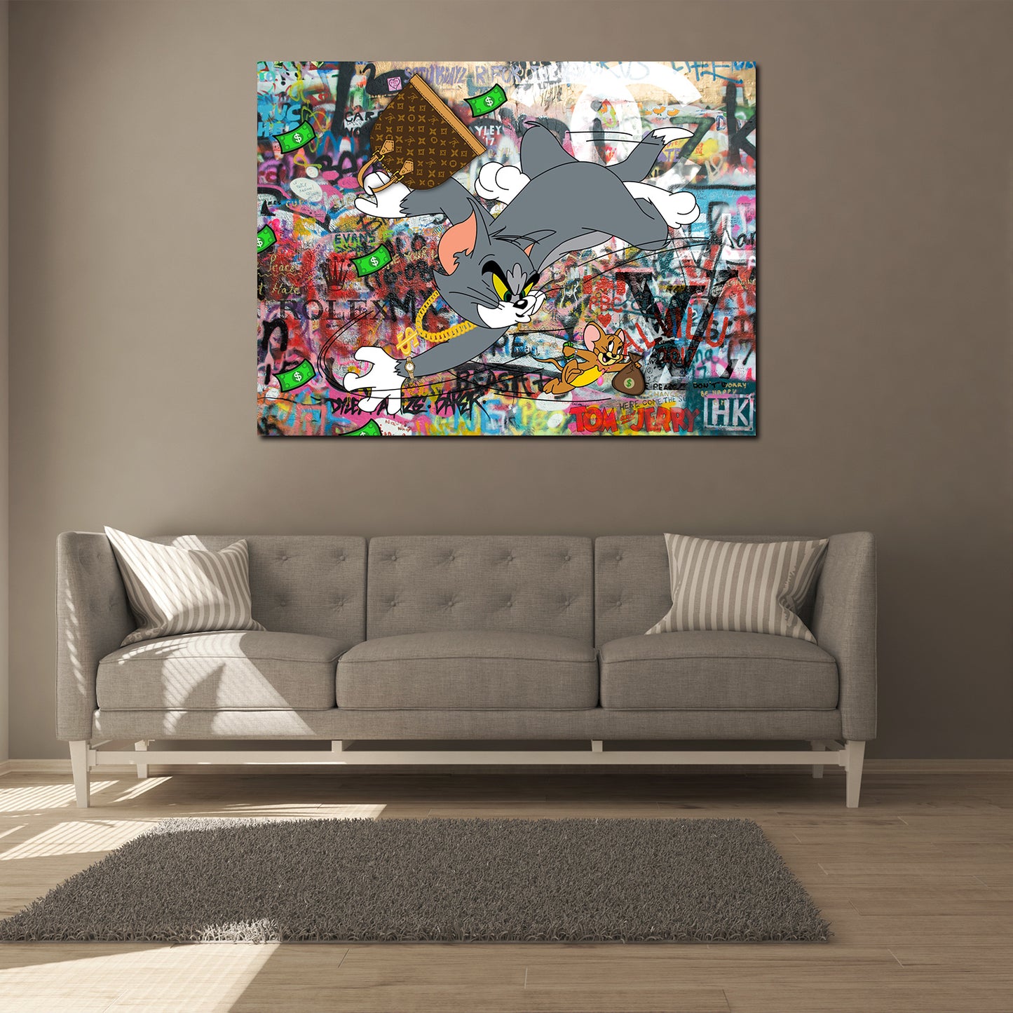 Wandbild Kunstwerk Pop Street Art Tom & Jerry