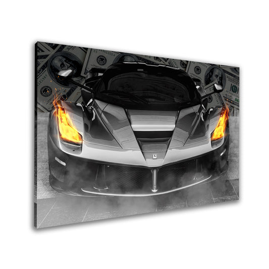 Sportwagen Motivation Geld & Erfolg Money Style Wandbild Kunstwerk
