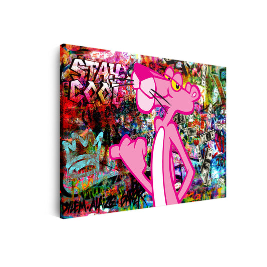Wandbild Kunstwerk Stay Cool Panther Street Art Comic