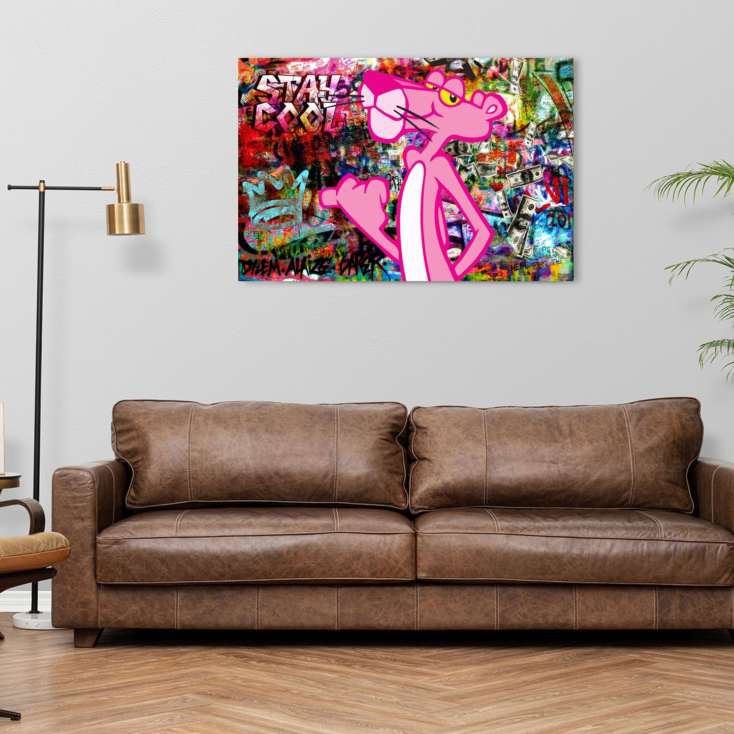 Wandbild Kunstwerk Stay Cool Panther Street Art Comic