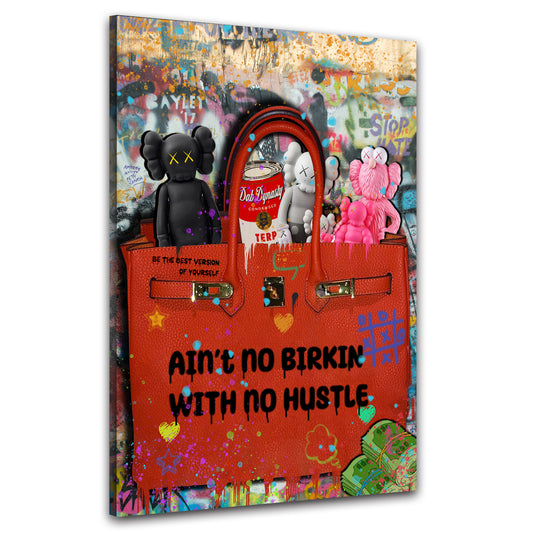 Wandbild Kunstwerk Pop Art Tasche No Brand Bag With No Hustle