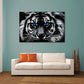 Wandbild Kunstwerk Tiger Blue Eyes schwarz weiß
