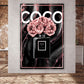 Parfüm Flasche Pop Art in rosa & schwarz Wandbild Kunstwerk